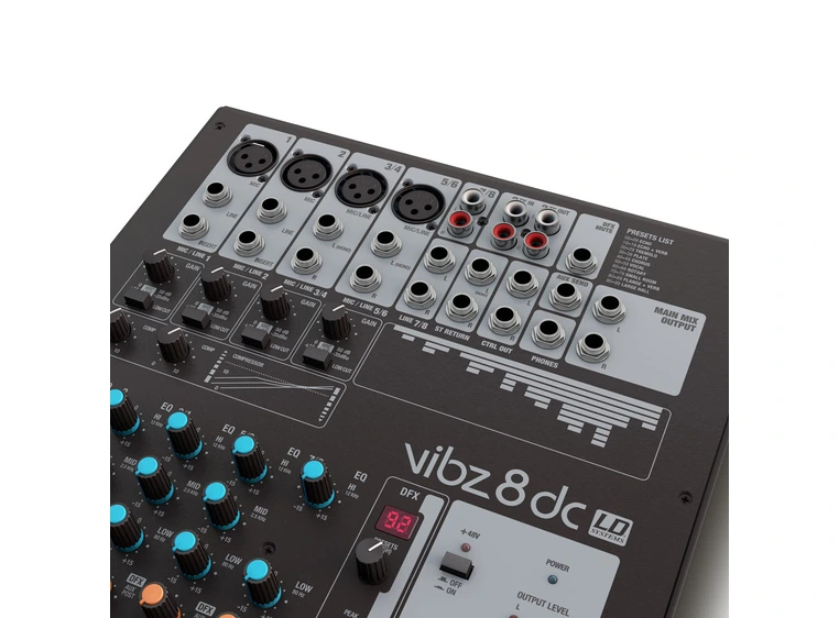 LD Systems VIBZ 8 DC 8ch. Mix Console with DFX and Compressor 